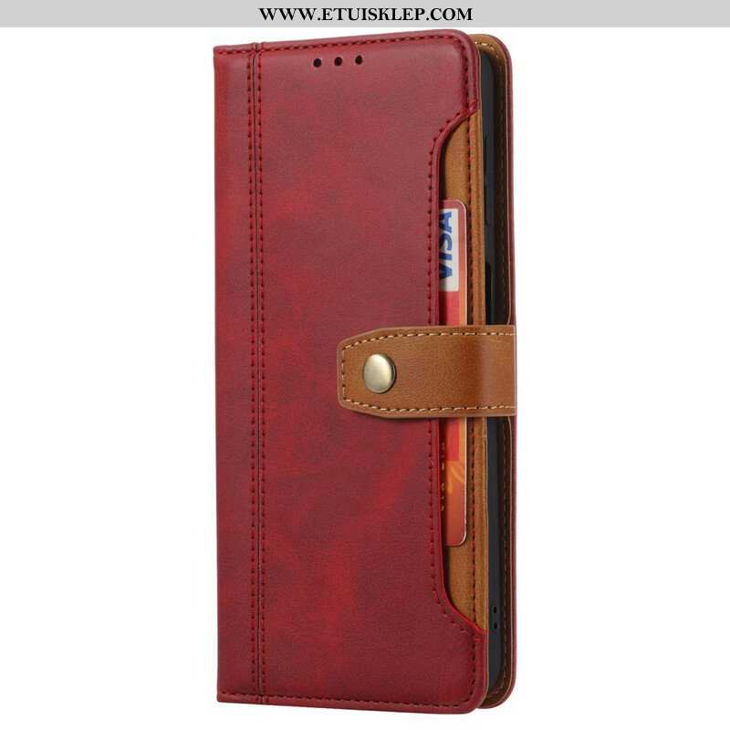 Etui Folio do Xiaomi Redmi Note 10 / 10S Przedni Uchwyt Na Kartę I Pasek